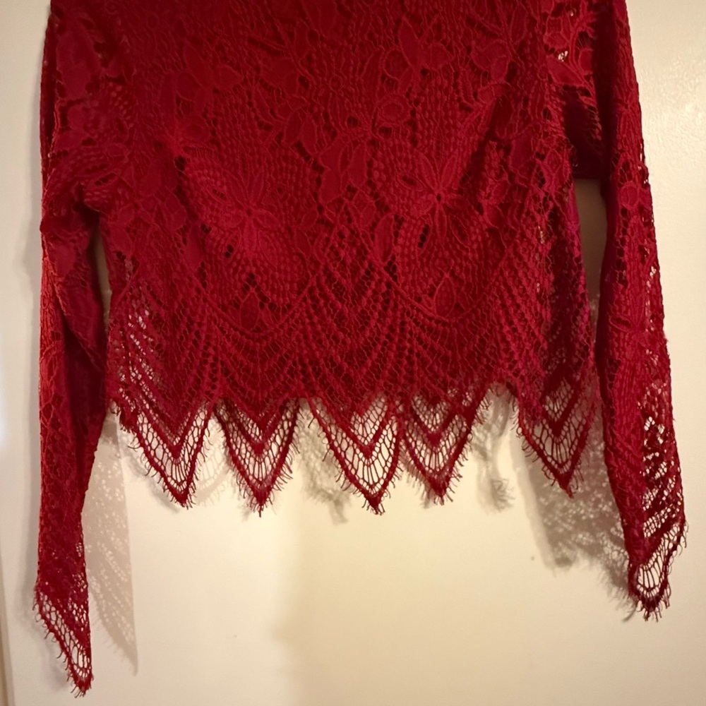 Guess by Marciano Red Lace Crop Top